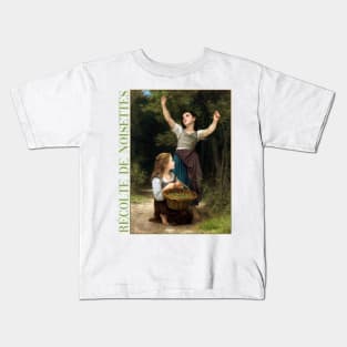 Hazelnut Harvest by Bouguereau Kids T-Shirt